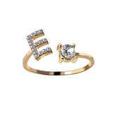 New Design Adjustable 26 Initial Letter Ring Fashion Jewelry For Women Simple Elegant Jewelry.