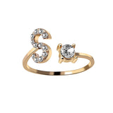 New Design Adjustable 26 Initial Letter Ring Fashion Jewelry For Women Simple Elegant Jewelry.