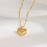 Double-layer Love Necklace With Rhinestones Titanium Steel Pendant Fashion Jewelry