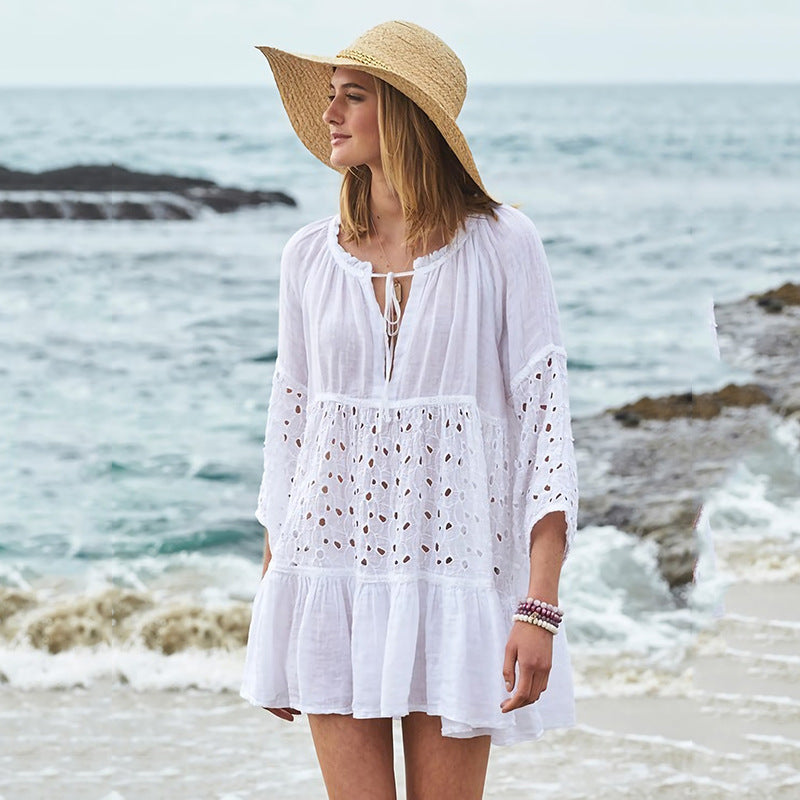 Sun Protection Clothing Women Loose Bikini Blouse.