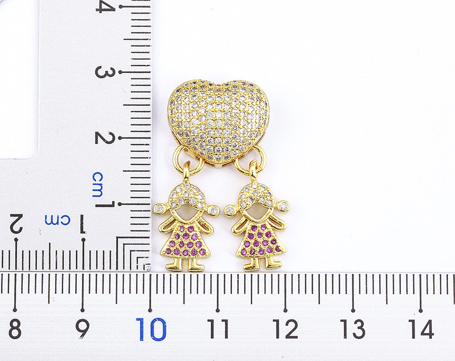 Women's Micro Inlaid Zircon Boys And Girls Pendant Elegant Love Necklace