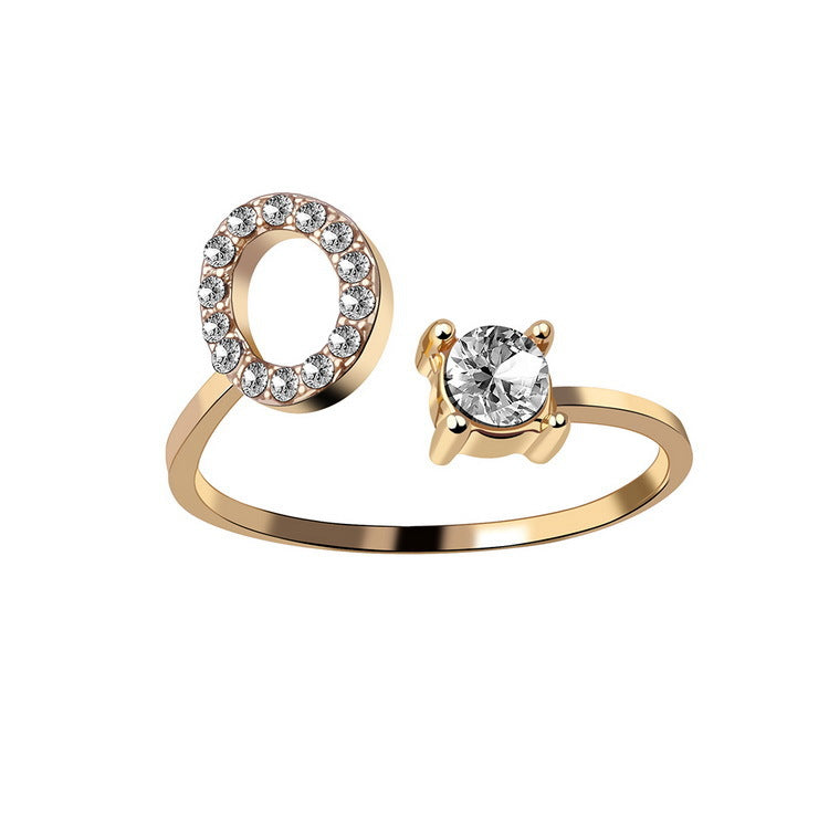 New Design Adjustable 26 Initial Letter Ring Fashion Jewelry For Women Simple Elegant Jewelry.
