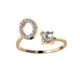 New Design Adjustable 26 Initial Letter Ring Fashion Jewelry For Women Simple Elegant Jewelry.