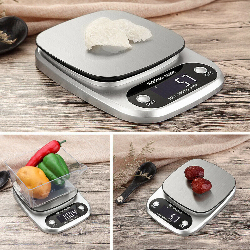 Digital Kitchen Food Diet Scale, Multifunction Weight Balance 22lbs 1g Kitchen Scale Stainless Steel