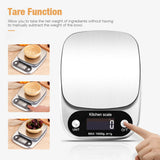 Digital Kitchen Food Diet Scale, Multifunction Weight Balance 22lbs 1g Kitchen Scale Stainless Steel