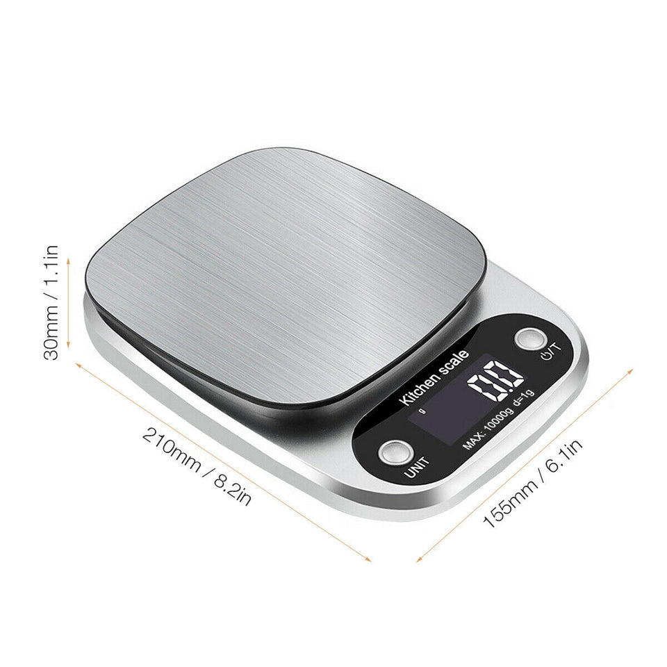 Digital Kitchen Food Diet Scale, Multifunction Weight Balance 22lbs 1g Kitchen Scale Stainless Steel