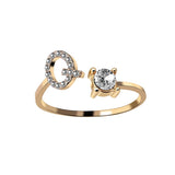 New Design Adjustable 26 Initial Letter Ring Fashion Jewelry For Women Simple Elegant Jewelry.