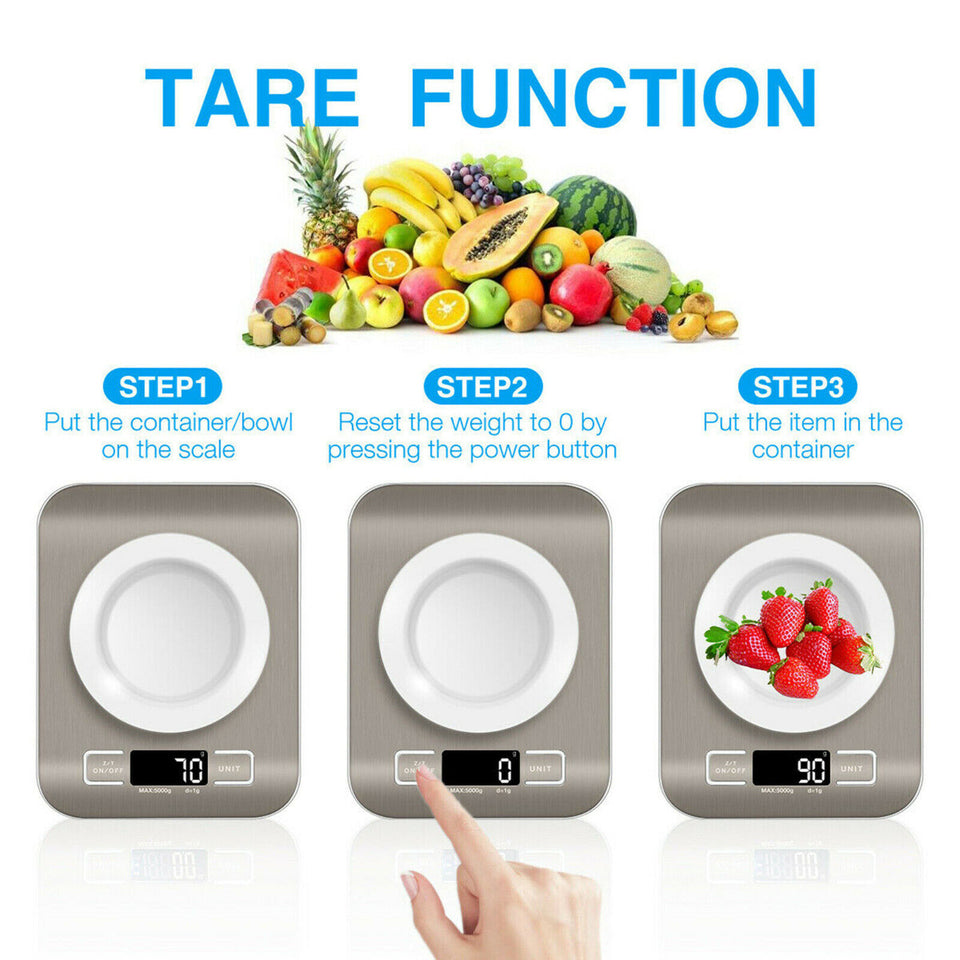 Digital Electronic Kitchen Food Diet Postal Scale Weight Balance 5KG 1g 11lb Kitchen