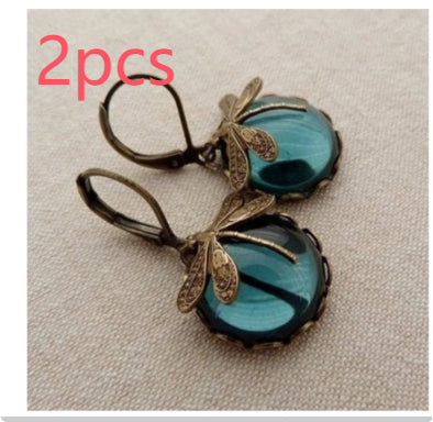 Fashion Jewelry Women's Earrings Hanging Vintage Dragonfly Pendant Earring Boho Chakra