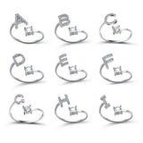 New Design Adjustable 26 Initial Letter Ring Fashion Jewelry For Women Simple Elegant Jewelry.