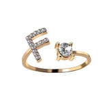 New Design Adjustable 26 Initial Letter Ring Fashion Jewelry For Women Simple Elegant Jewelry.