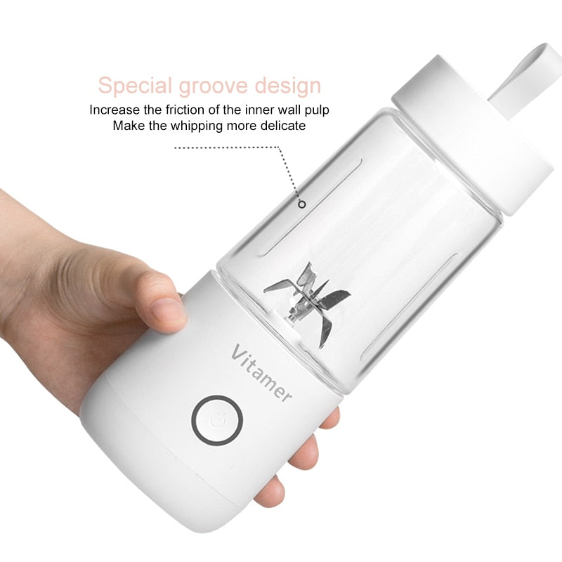 350ml Portable Blender Juicer Electric USB Rechargeable Mixer Smoothie Slushy Cup Juice