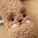 Cartoon Floor Winter Thick Polyester Fleece Fluffy Microfiber Women Fuzzy Socks.