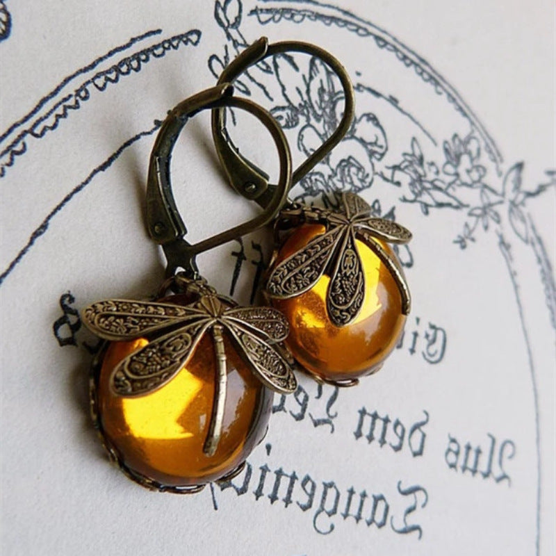 Fashion Jewelry Women's Earrings Hanging Vintage Dragonfly Pendant Earring Boho Chakra