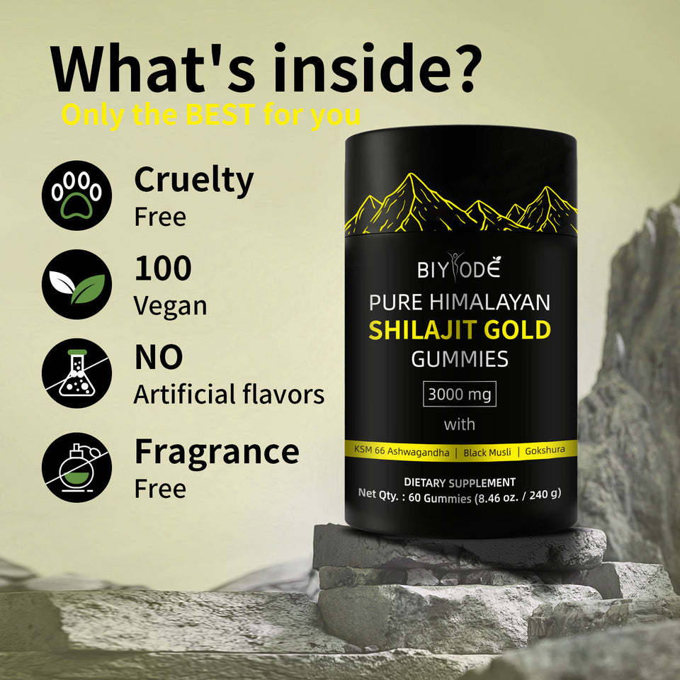 Hot Sale Gold Shilajit Gummies Bottle Package