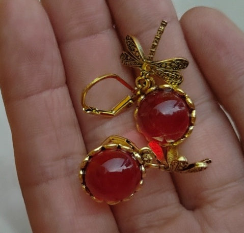 Fashion Jewelry Women's Earrings Hanging Vintage Dragonfly Pendant Earring Boho Chakra