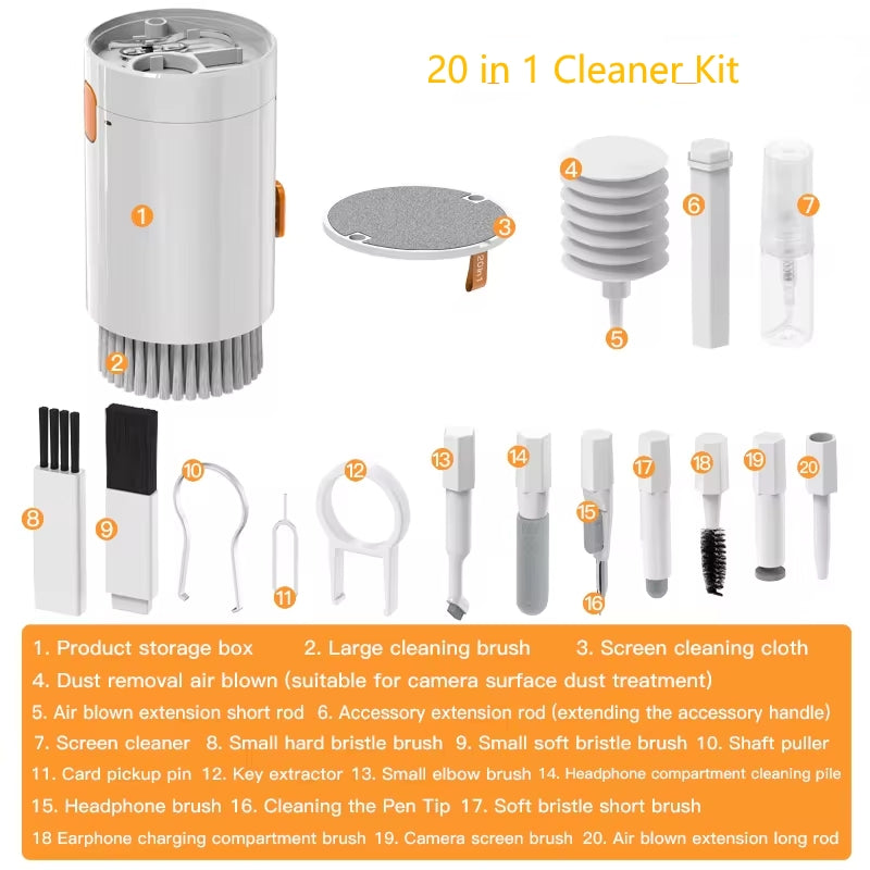 20 In 1 Laptop Phone Screen Cleaner Kit, Computer Keyboard Cleaning Brush For Phone AirPods MacBook IPad