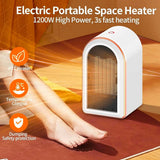 Electric Portable Space Heater 1200W Small Ceramic Fan Heater Low Energy UK Plug