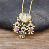 Women's Micro Inlaid Zircon Boys And Girls Pendant Elegant Love Necklace