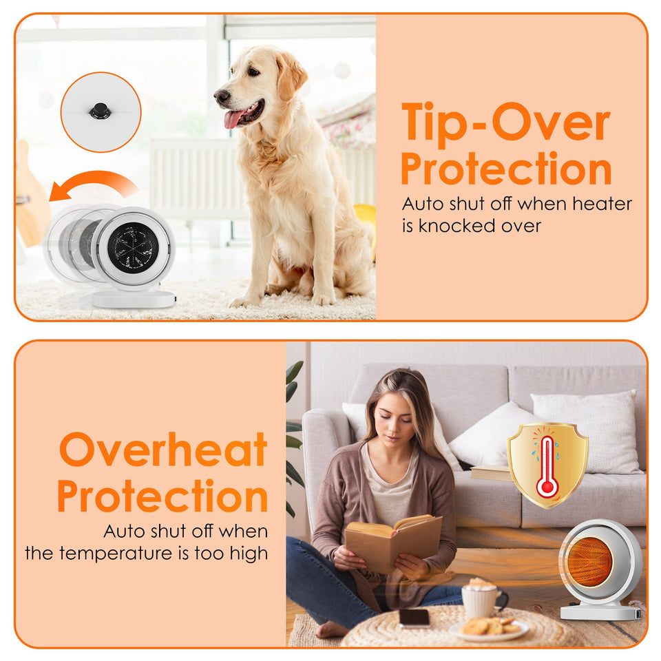 1Pc 380W Space Heater With 30 Degree Tilting Angle 3S Fast Heating Portable Desktop Electric