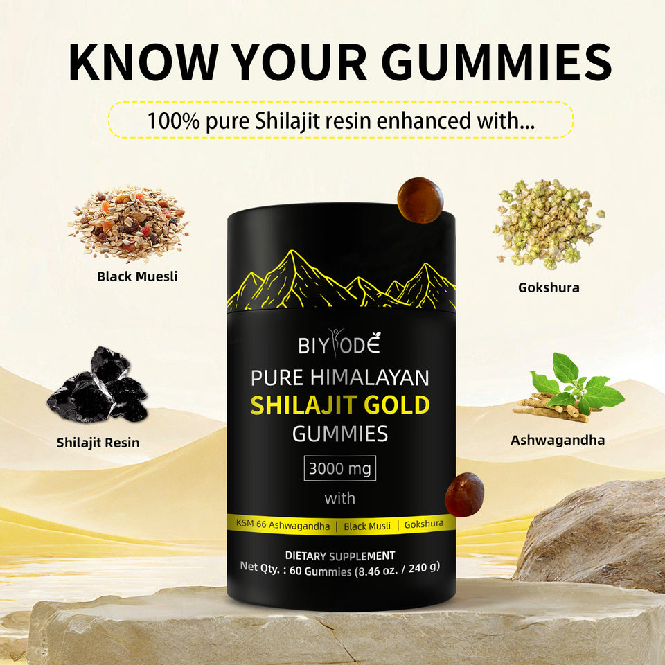 Hot Sale Gold Shilajit Gummies Bottle Package
