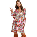 Hippie Clothing Print Dress Women.