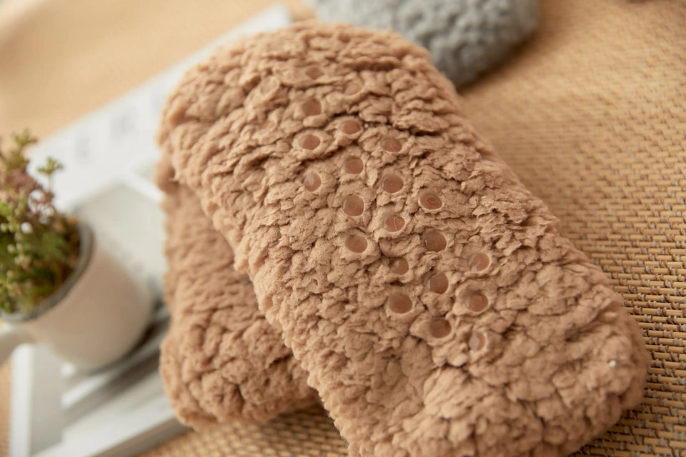 Cartoon Floor Winter Thick Polyester Fleece Fluffy Microfiber Women Fuzzy Socks.