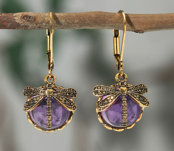 Fashion Jewelry Women's Earrings Hanging Vintage Dragonfly Pendant Earring Boho Chakra