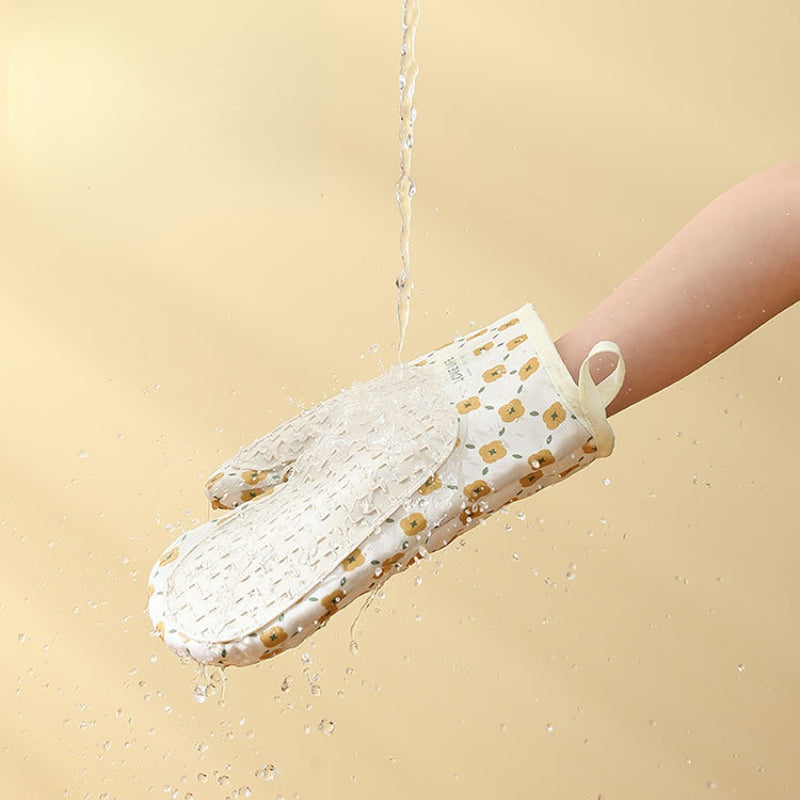 Anti-Scalding Microwave Cotton Non-Slip Insulation Gloves Oven Mitts  Kitchen Heat Resistant