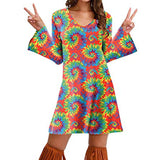 Hippie Clothing Print Dress Women.