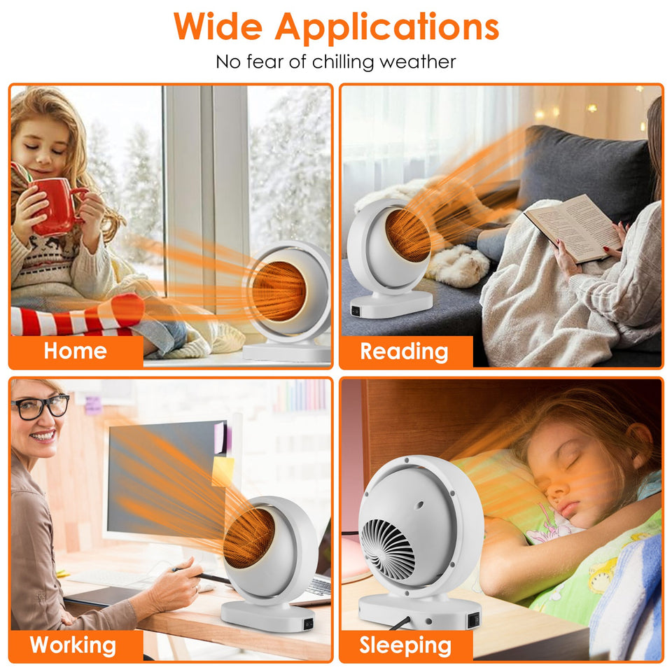 1Pc 380W Space Heater With 30 Degree Tilting Angle 3S Fast Heating Portable Desktop Electric