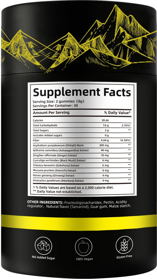 Hot Sale Gold Shilajit Gummies Bottle Package