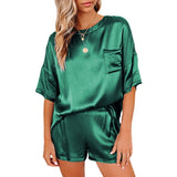 Pajama Set Short Sleeve Sleepwear Women Home Clothing.