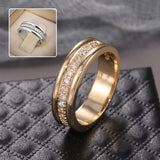 Simple Golden Sliver Rhinestones Ring Copper Plated RIngs Fashion Jewellery