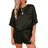 Pajama Set Short Sleeve Sleepwear Women Home Clothing.