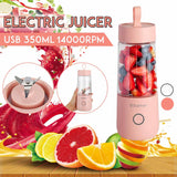 350ml Portable Blender Juicer Electric USB Rechargeable Mixer Smoothie Slushy Cup Juice