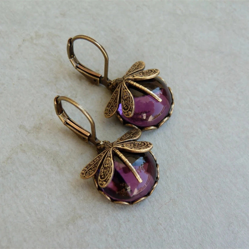 Fashion Jewelry Women's Earrings Hanging Vintage Dragonfly Pendant Earring Boho Chakra