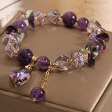 Purple Heart Crystal Bracelet Fashion Elegant Natural Amethyst Jewelry
