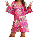 Hippie Clothing Print Dress Women.