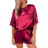 Pajama Set Short Sleeve Sleepwear Women Home Clothing.
