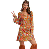 Hippie Clothing Print Dress Women.