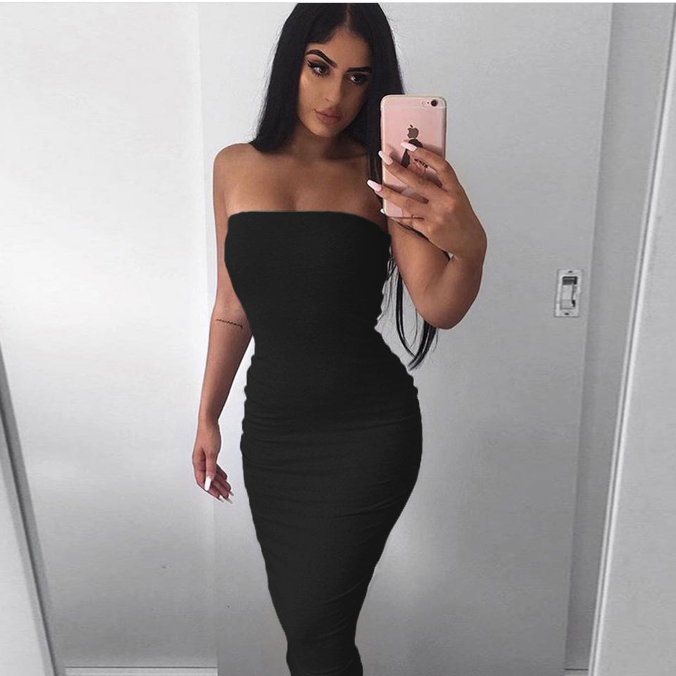 Sleeveless Wrapped Chest Long Beach Dress Women's Clothing Summer.