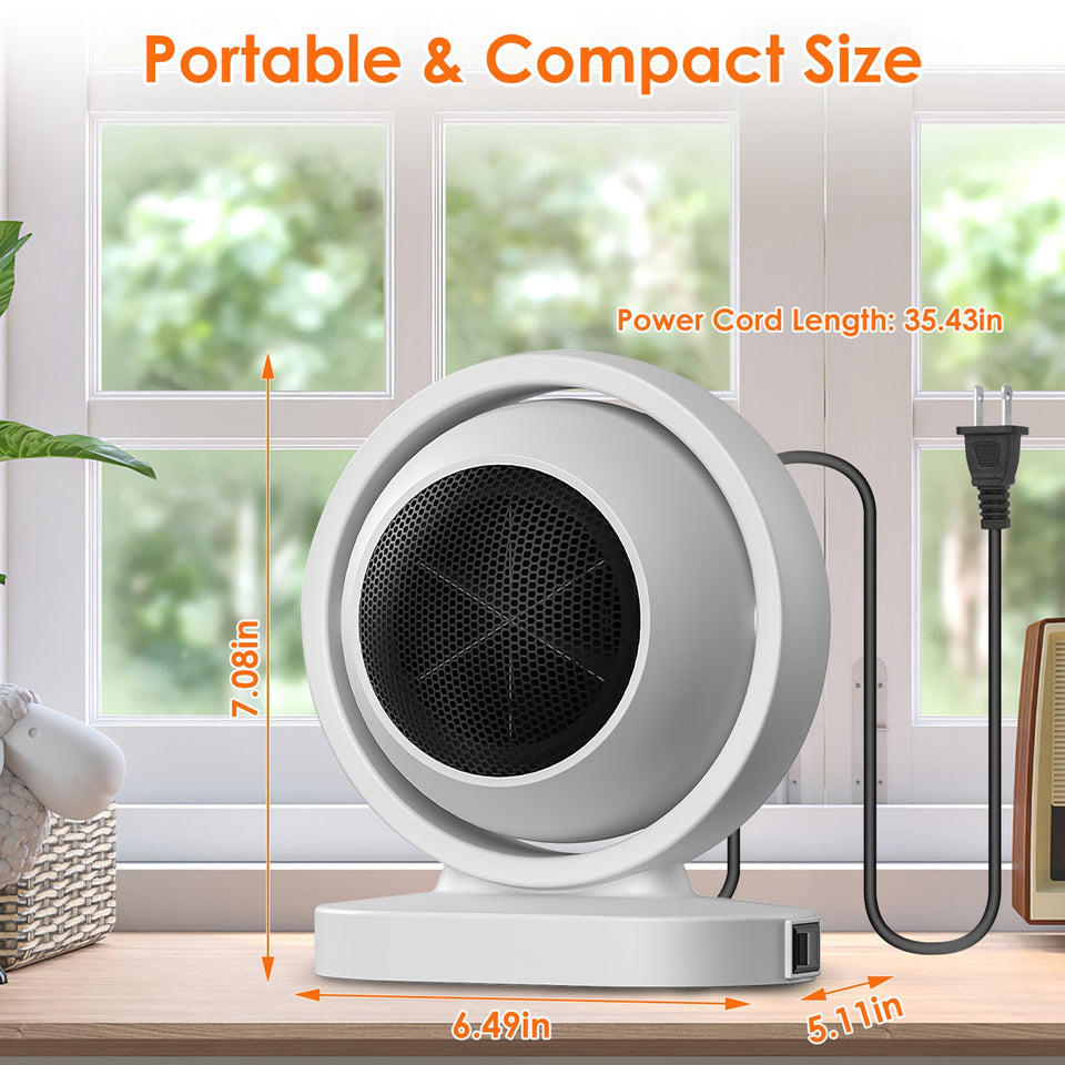 1Pc 380W Space Heater With 30 Degree Tilting Angle 3S Fast Heating Portable Desktop Electric