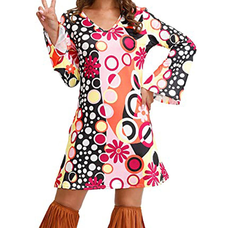 Hippie Clothing Print Dress Women.