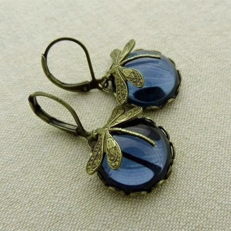 Fashion Jewelry Women's Earrings Hanging Vintage Dragonfly Pendant Earring Boho Chakra
