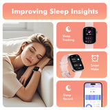 Smart Watch Bluetooth Call &1.95 HD Screen -Heart Rate SpO2 Sleep Monitor, 3ATM Waterproof Fitness Tracker For IoS Android
