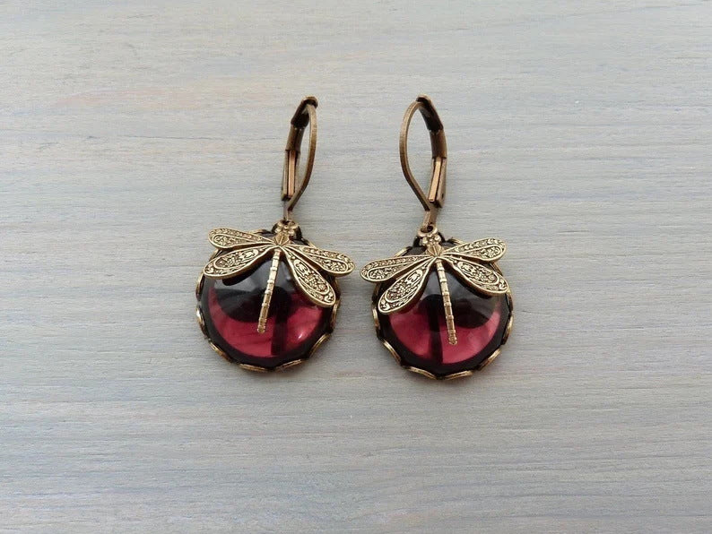 Fashion Jewelry Women's Earrings Hanging Vintage Dragonfly Pendant Earring Boho Chakra