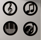 Black Music Notes Wooden Wall Home Decor