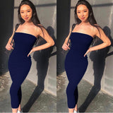 Sleeveless Wrapped Chest Long Beach Dress Women's Clothing Summer.