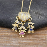 Women's Micro Inlaid Zircon Boys And Girls Pendant Elegant Love Necklace